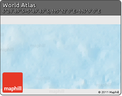 Shaded Relief 3D Map of the Area around 6° 7' 16" S, 115° 40' 30" E