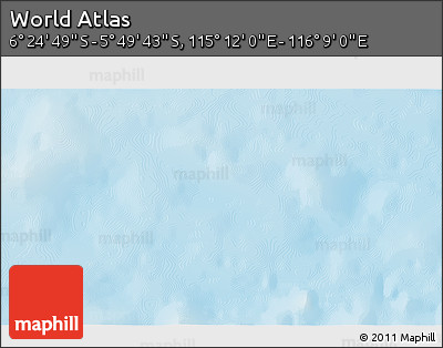 Shaded Relief 3D Map of the Area around 6° 7' 16" S, 115° 40' 30" E