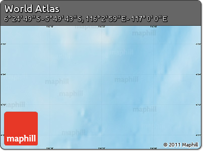Physical Map of the Area around 6° 7' 16" S, 116° 31' 30" E