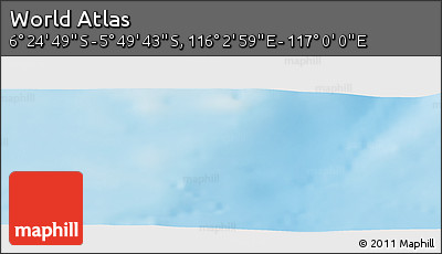 Physical Panoramic Map of the Area around 6° 7' 16" S, 116° 31' 30" E