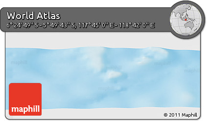 Shaded Relief Panoramic Map of the Area around 6° 7' 16" S, 118° 13' 29" E