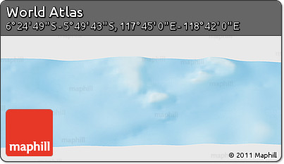 Shaded Relief Panoramic Map of the Area around 6° 7' 16" S, 118° 13' 29" E