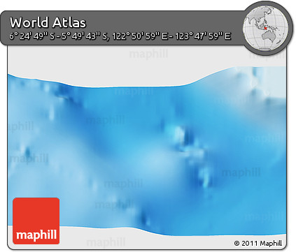 Physical 3D Map of the Area around 6° 7' 16" S, 123° 19' 29" E