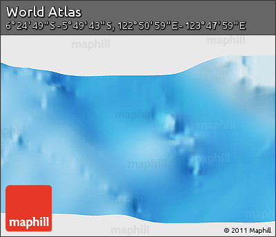 Physical 3D Map of the Area around 6° 7' 16" S, 123° 19' 29" E