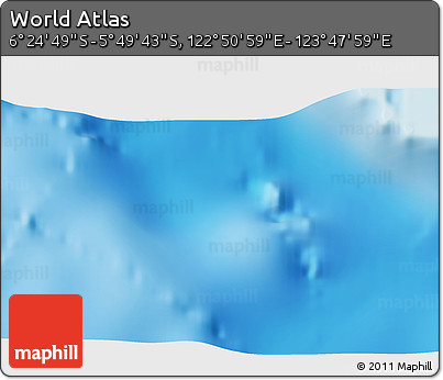 Physical 3D Map of the Area around 6° 7' 16" S, 123° 19' 29" E