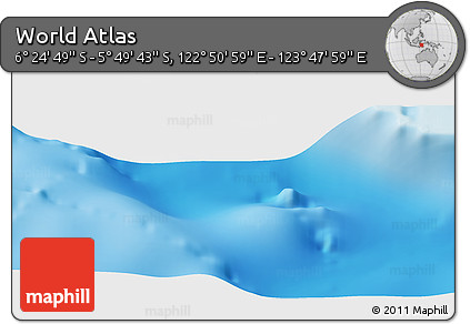 Physical Panoramic Map of the Area around 6° 7' 16" S, 123° 19' 29" E