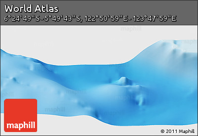 Physical Panoramic Map of the Area around 6° 7' 16" S, 123° 19' 29" E