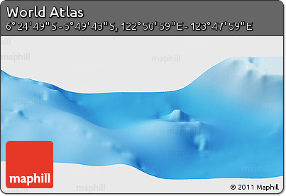 Physical Panoramic Map of the Area around 6° 7' 16" S, 123° 19' 29" E