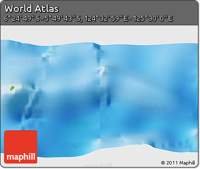 Physical 3D Map of the Area around 6° 7' 16" S, 125° 1' 30" E
