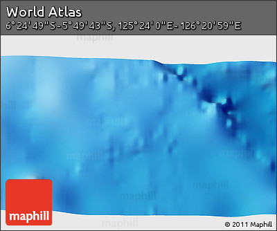 Physical 3D Map of the Area around 6° 7' 16" S, 125° 52' 30" E