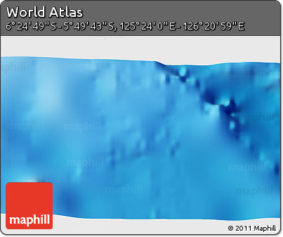 Physical 3D Map of the Area around 6° 7' 16" S, 125° 52' 30" E