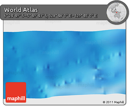 Physical 3D Map of the Area around 6° 7' 16" S, 129° 16' 30" E