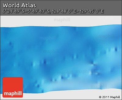 Physical 3D Map of the Area around 6° 7' 16" S, 129° 16' 30" E