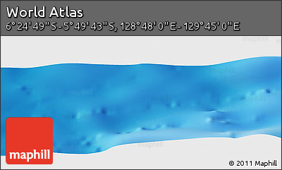Physical Panoramic Map of the Area around 6° 7' 16" S, 129° 16' 30" E