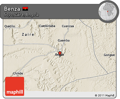 Shaded Relief 3D Map of Benza