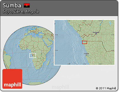 Savanna Style Location Map of Sumba, hill shading