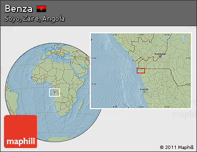 Savanna Style Location Map of Benza, hill shading