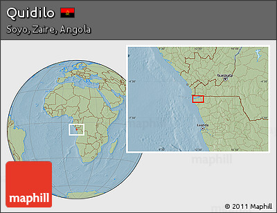 Savanna Style Location Map of Quidilo, hill shading