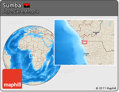Shaded Relief Location Map of Sumba