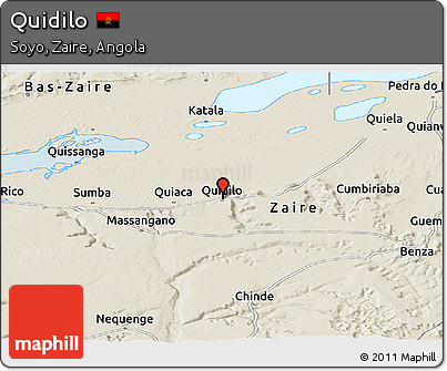 Shaded Relief Panoramic Map of Quidilo