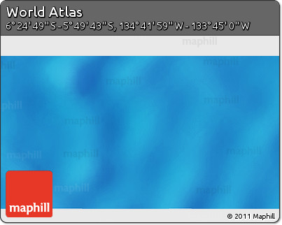 Physical 3D Map of the Area around 6° 7' 16" S, 134° 13' 29" W