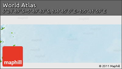 Physical Panoramic Map of the Area around 6° 7' 16" S, 135° 13' 29" E