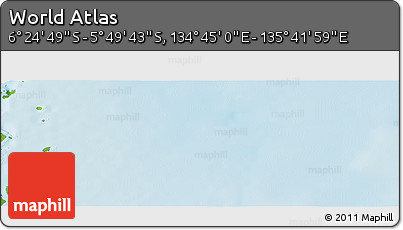 Physical Panoramic Map of the Area around 6° 7' 16" S, 135° 13' 29" E