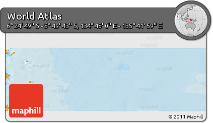 Political Panoramic Map of the Area around 6° 7' 16" S, 135° 13' 29" E