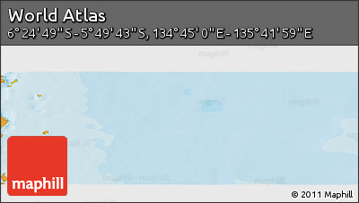 Political Panoramic Map of the Area around 6° 7' 16" S, 135° 13' 29" E