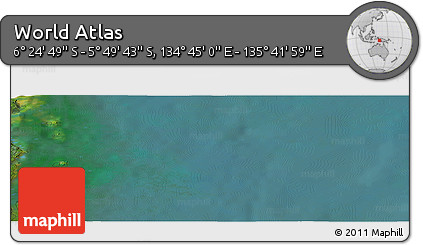 Satellite Panoramic Map of the Area around 6° 7' 16" S, 135° 13' 29" E