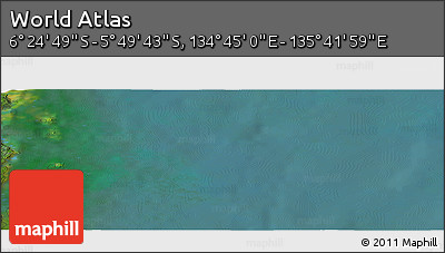 Satellite Panoramic Map of the Area around 6° 7' 16" S, 135° 13' 29" E