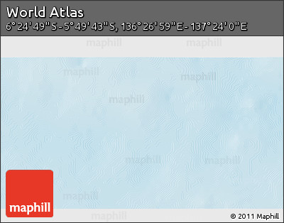Physical 3D Map of the Area around 6° 7' 16" S, 136° 55' 30" E