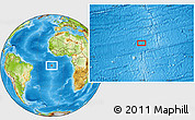 Physical Location Map of the area around 6° 7' 16" S, 13° 31' 30" W