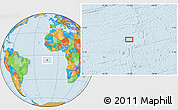 Political Location Map of the area around 6° 7' 16" S, 13° 31' 30" W