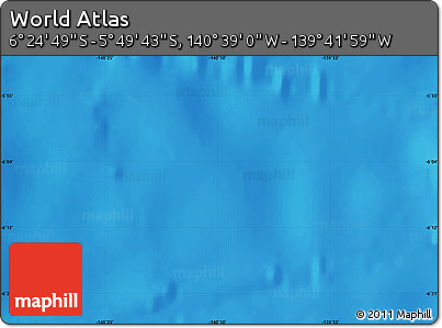Physical Map of the Area around 6° 7' 16" S, 140° 10' 30" W