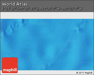Physical 3D Map of the Area around 6° 7' 16" S, 141° 1' 30" W