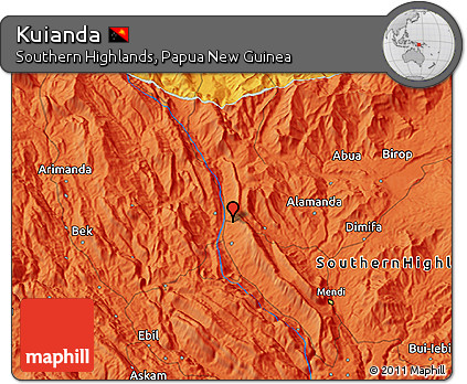 Political 3D Map of Kuianda