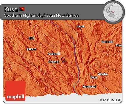 Political 3D Map of Kusa