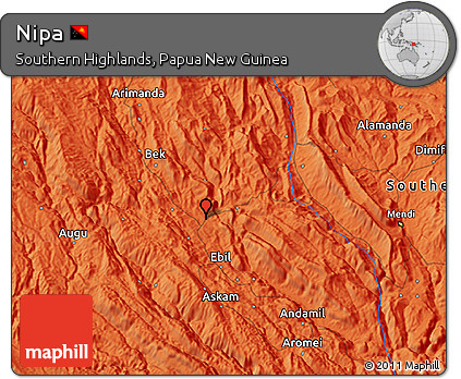 Political 3D Map of Nipa