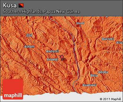 Political 3D Map of Kusa