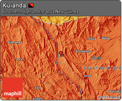 Political 3D Map of Kuianda