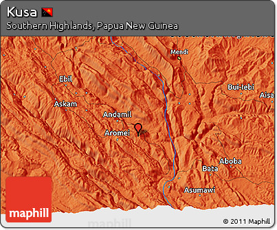 Political 3D Map of Kusa