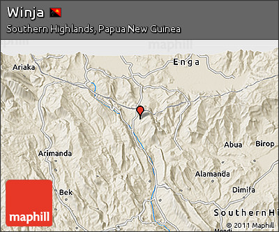 Shaded Relief 3D Map of Winja