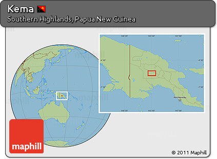 Savanna Style Location Map of Kema