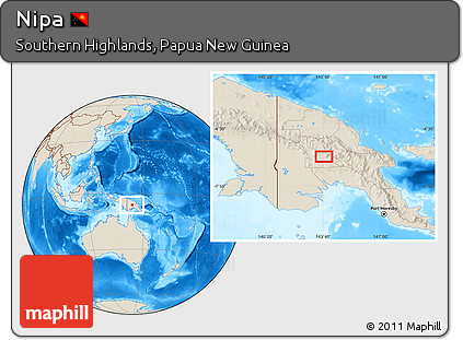 Shaded Relief Location Map of Nipa