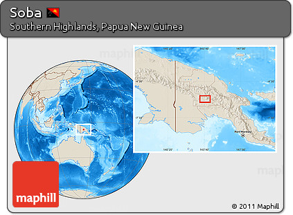 Shaded Relief Location Map of Soba