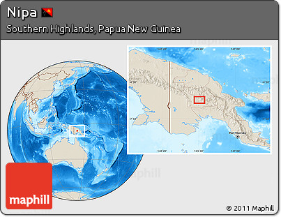 Shaded Relief Location Map of Nipa