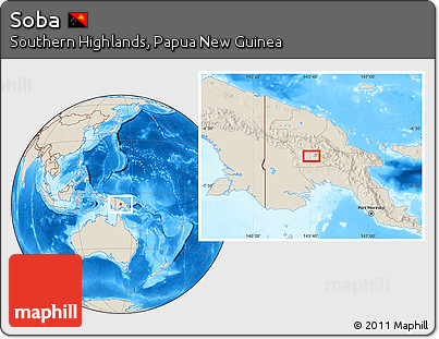 Shaded Relief Location Map of Soba