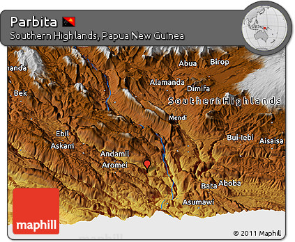 Physical Panoramic Map of Parbita