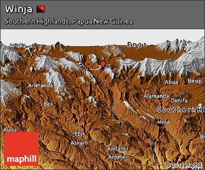 Physical Panoramic Map of Winja
